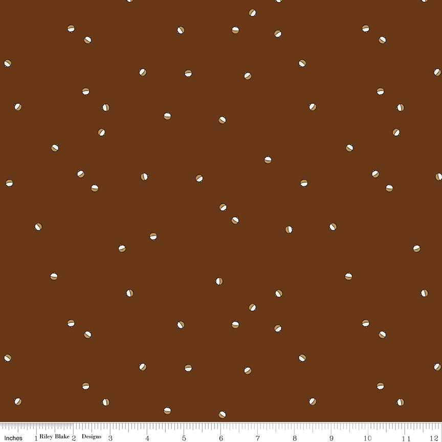 Let's Wander Brown Bobbers Yardage by Casey Cometti for Riley Blake Designs