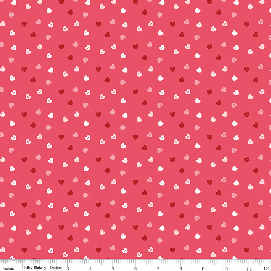 Sew In Love Pink Hearts Yardage by Dani Mogstad for Riley Blake Designs