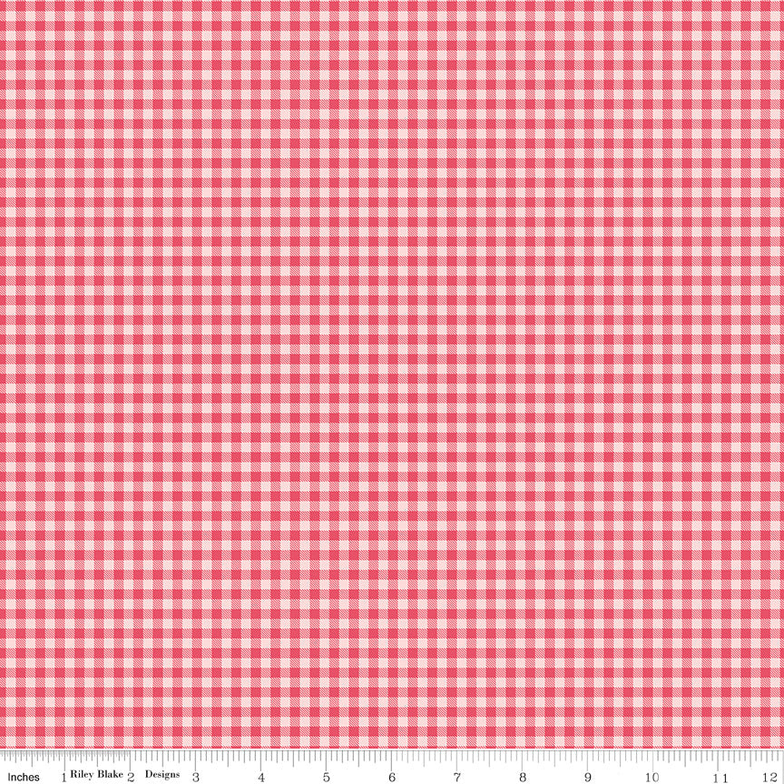 Sew In Love Pink Gingham Yardage by Dani Mogstad for Riley Blake Designs