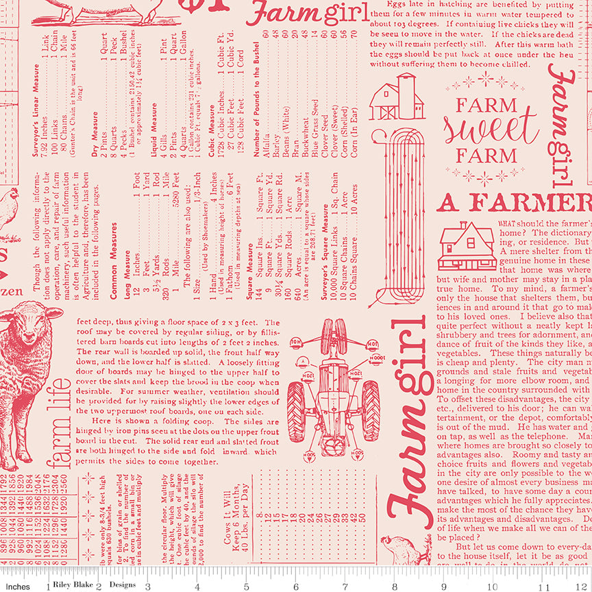 Farmer's Daughter Tea Rose Farm Life Background Yardage by Lori Holt for Riley Blake Designs