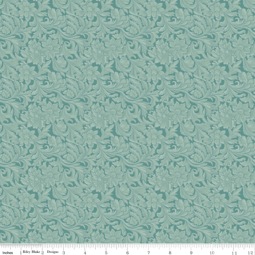 Cowgirl Blue Leather Yardage by Echo Park Paper Co. for Riley Blake Designs