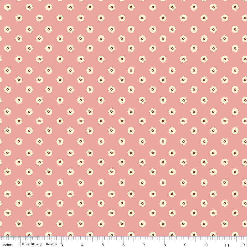 Cowgirl Pink Flower Dots Yardage by Echo Park Paper Co. for Riley Blake Designs