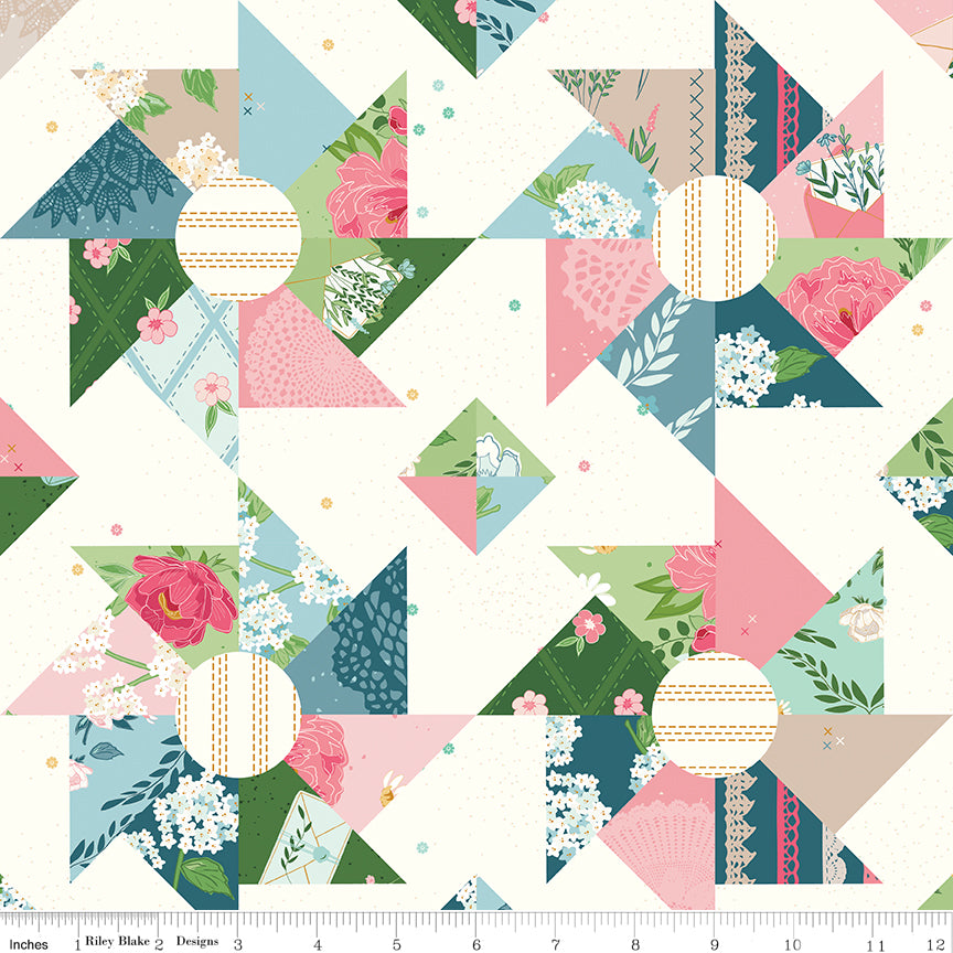Correspondence Multi Cheater Print Yardage by Beverly McCullough for Riley Blake Designs