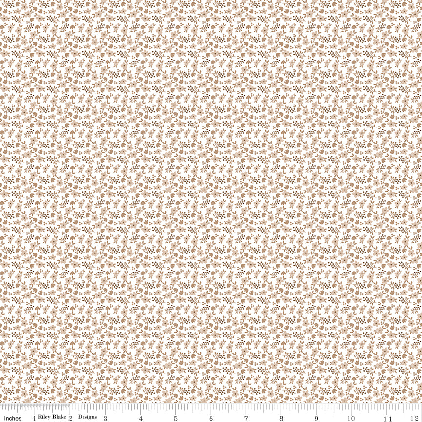 Whimsical Woodland Natural Mini Florals Yardage by Tasha Noel for Riley Blake Designs