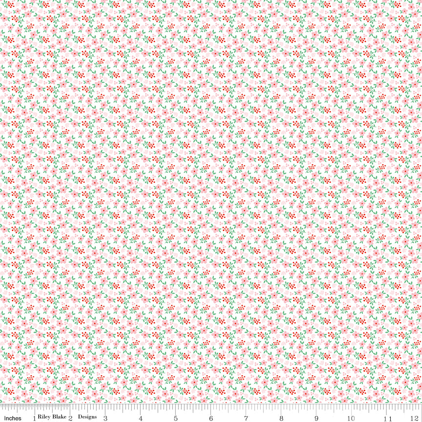 Whimsical Woodland Pink Mini Florals Yardage by Tasha Noel for Riley Blake Designs