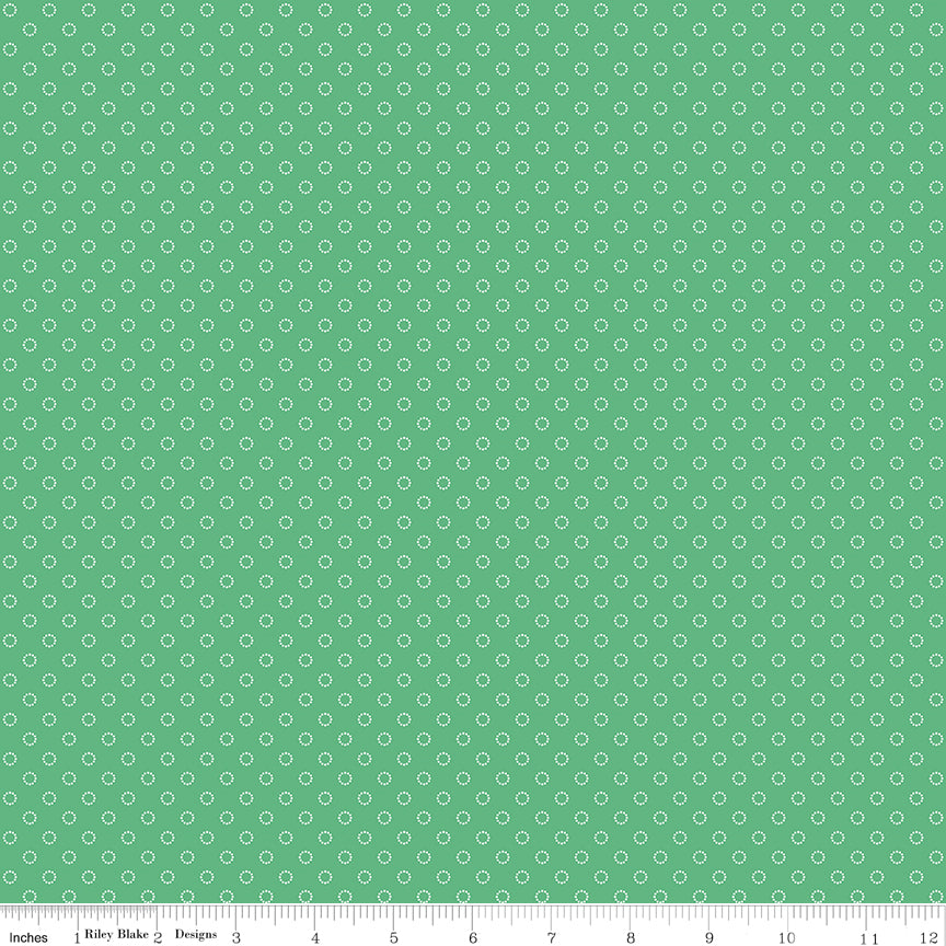 Whimsical Woodland Green Circle Dots Yardage by Tasha Noel for Riley Blake Designs