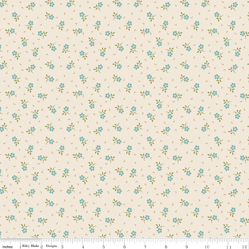 Baked With Love Wedgewood Thankful Yardage by Lori Holt for Riley Blake Designs