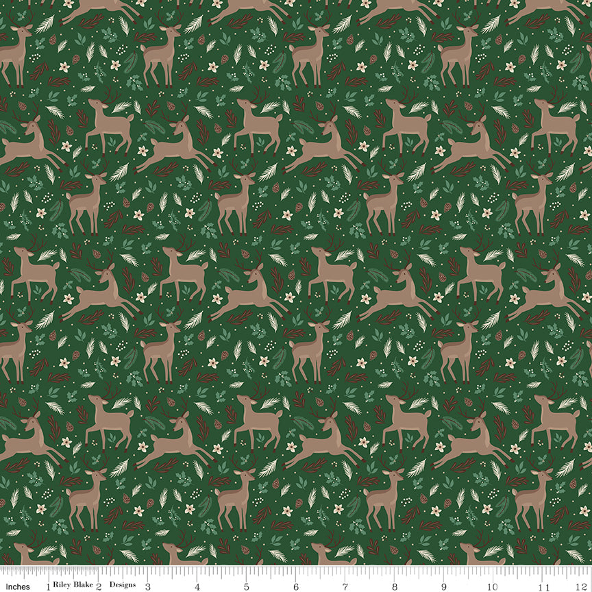 Christmas Time Forest Deer Yardage by Dani Mogstad for Riley Blake Designs