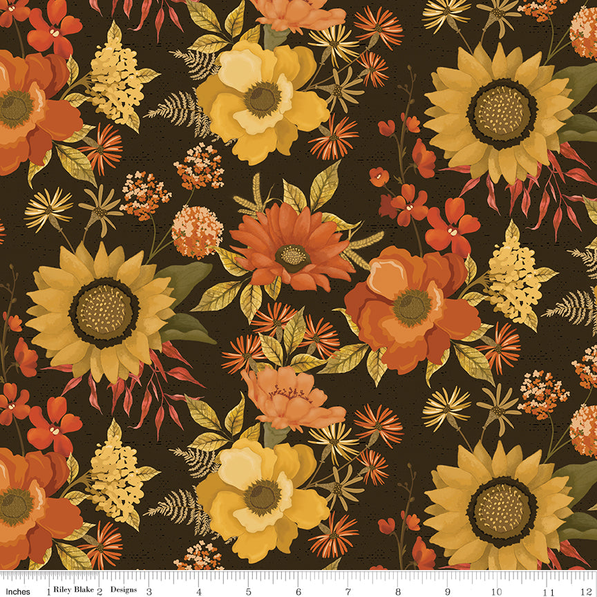 Bountiful Mocha Main Yardage by Sandy Gervais for Riley Blake Designs