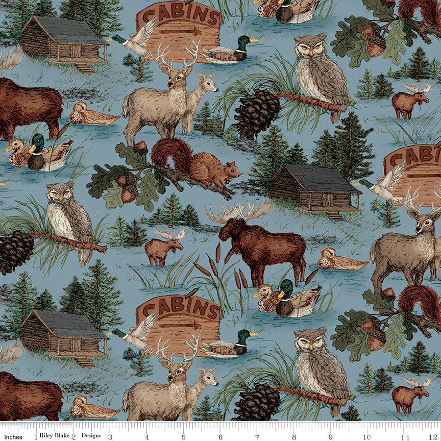 Whispering Pines Blue Main Yardage by RBD Designers for Riley Blake Designs