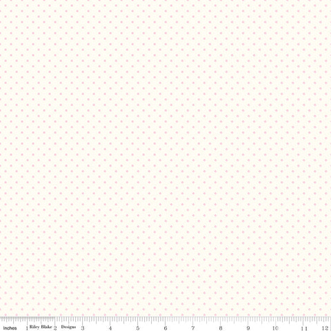 Le Creme Baby Pink Swiss Dot Yardage by Riley Blake Designs