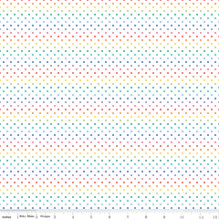 Swiss Dot Rainbow on White Yardage by Riley Blake Designs