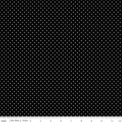 Swiss Dot White on Black Yardage by Riley Blake Designs