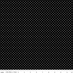 Swiss Dot White on Black Yardage by Riley Blake Designs