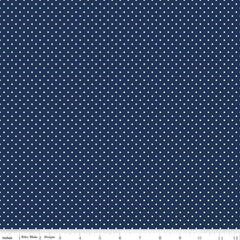 Swiss Dot White on Navy Yardage by Riley Blake Designs