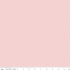 Swiss Dot White on Baby Pink Yardage by Riley Blake Designs