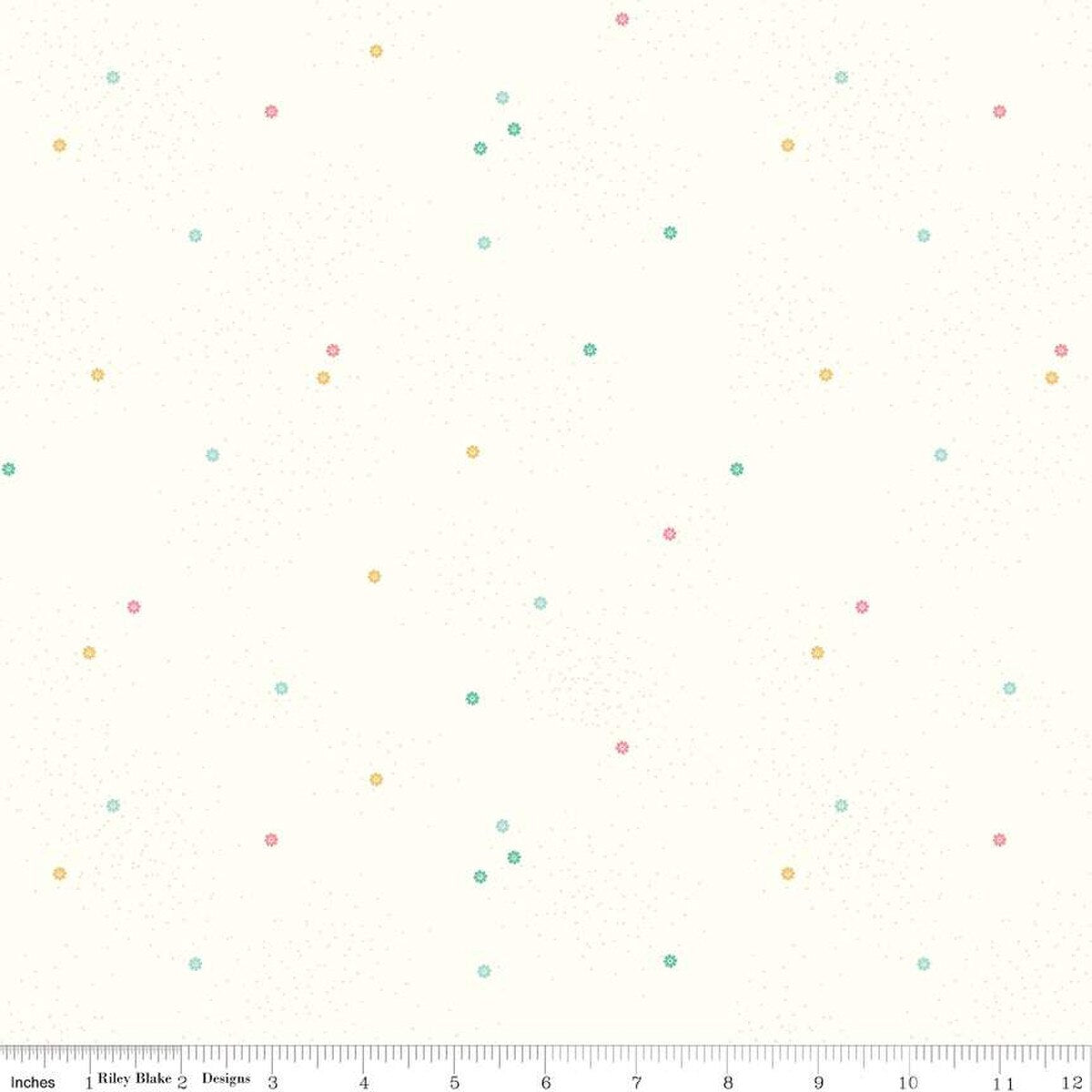 Dainty Daisy Cloud Vintage Pastels Yardage by Beverly McCullough for Riley Blake Designs