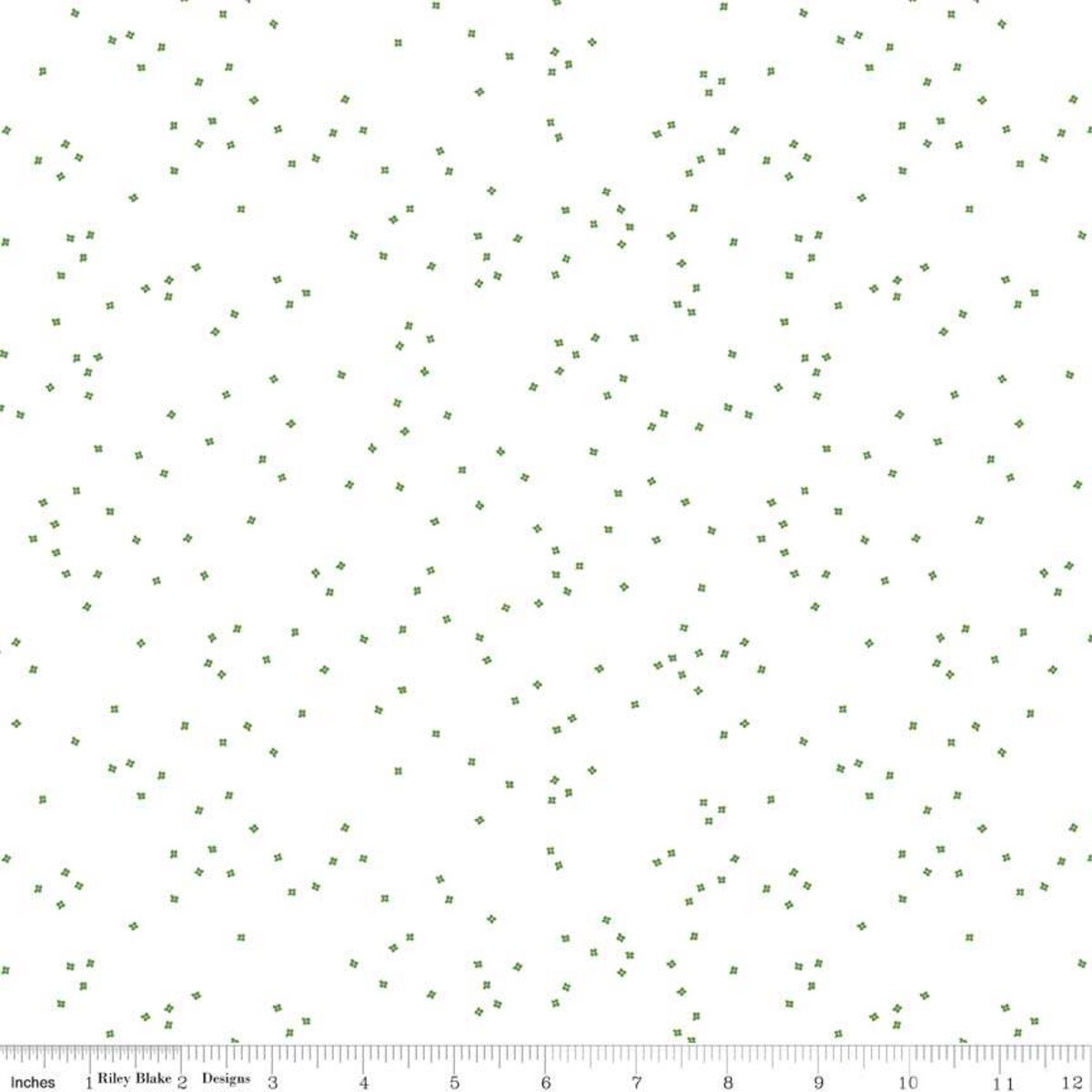 Blossom Clover on White Yardage by Christopher Thompson for Riley Blake Designs