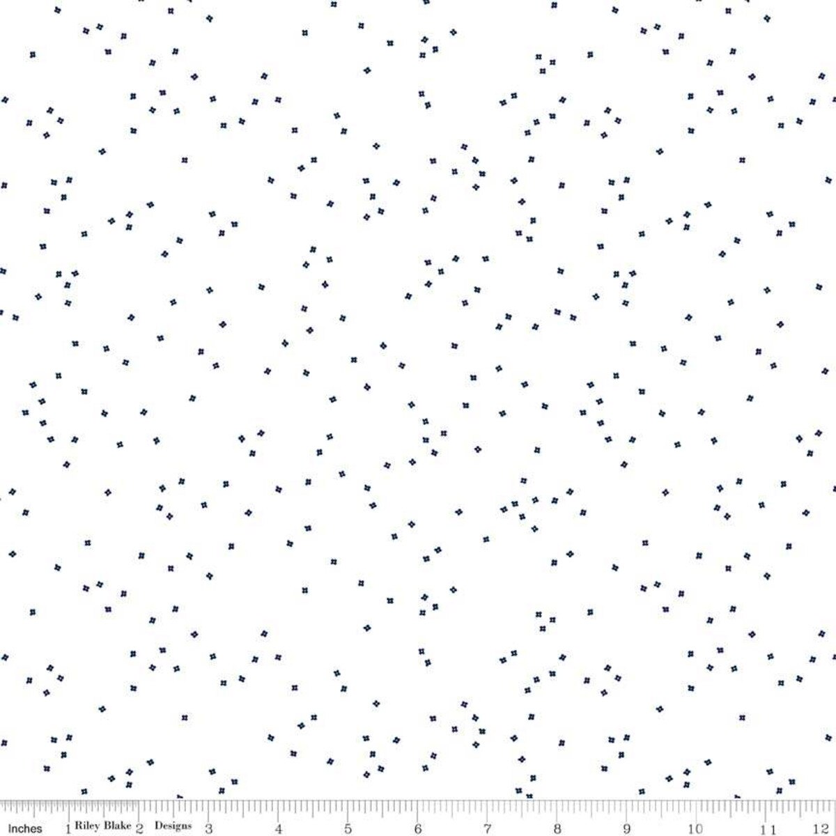 Blossom Navy on White Yardage by Christopher Thompson for Riley Blake Designs