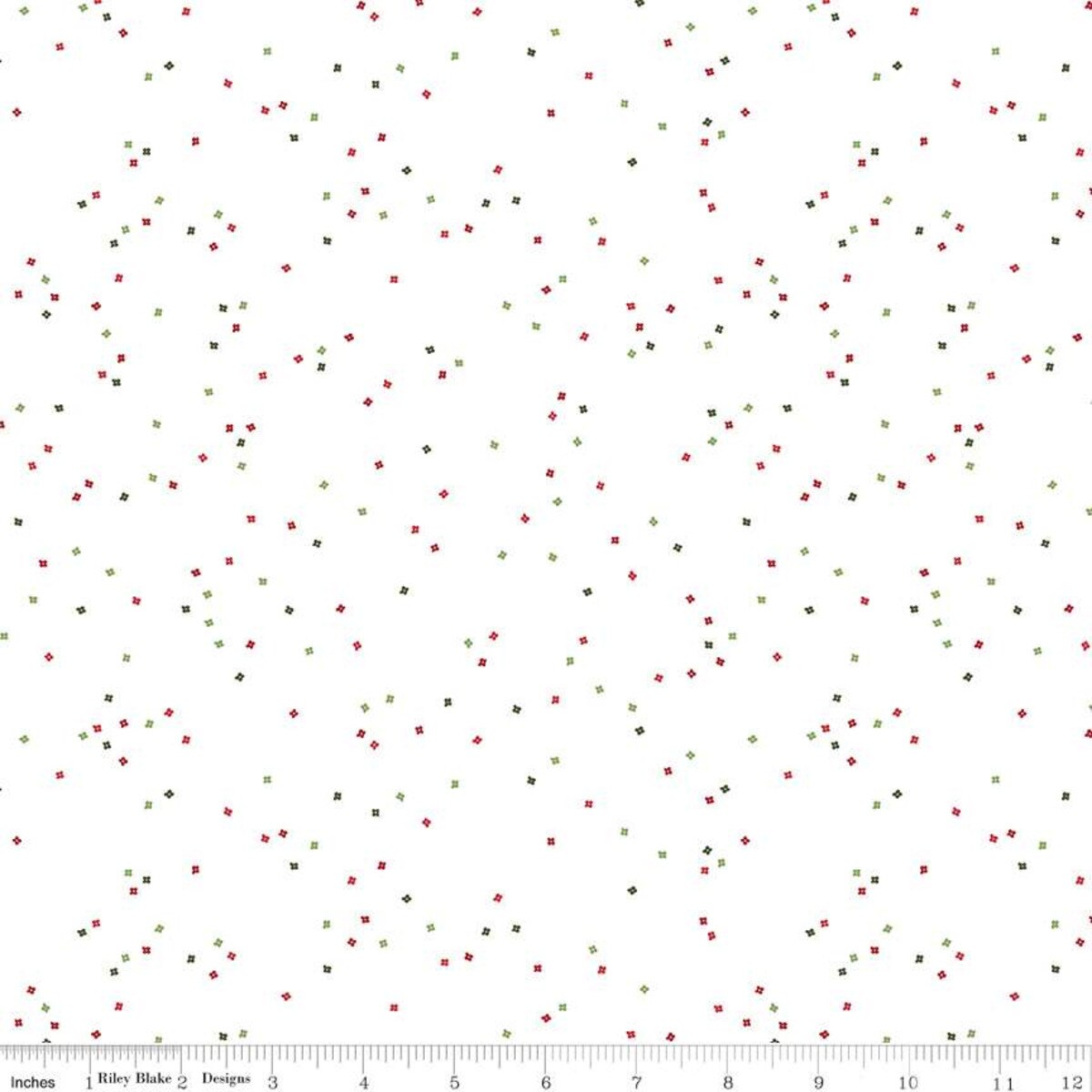 Blossom Santa Claus on White Yardage by Christopher Thompson for Riley Blake Designs