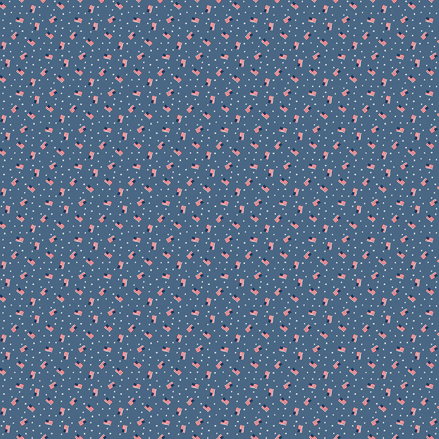 Seasonal Basics Denim Grand Ol' Flag Yardage by Christopher Thompson for Riley Blake Designs