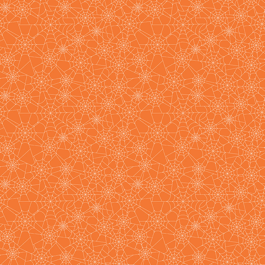 Seasonal Basics Orange Spider Webs Yardage by Christopher Thompson for Riley Blake Designs