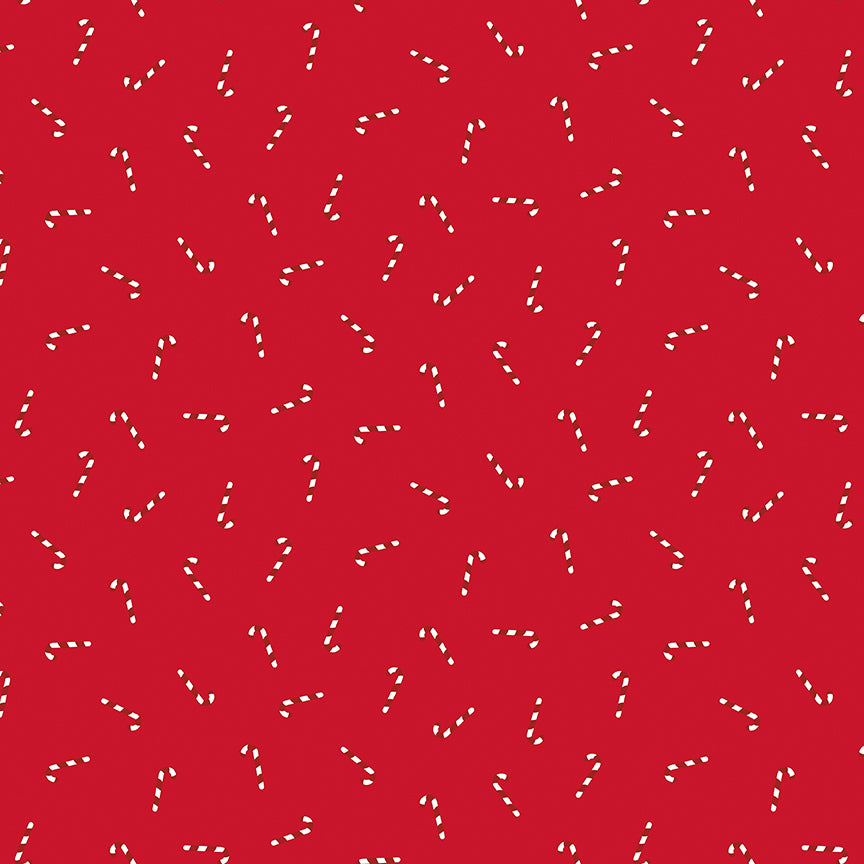 Seasonal Basics Red Candy Canes Yardage by Christopher Thompson for Riley Blake Designs