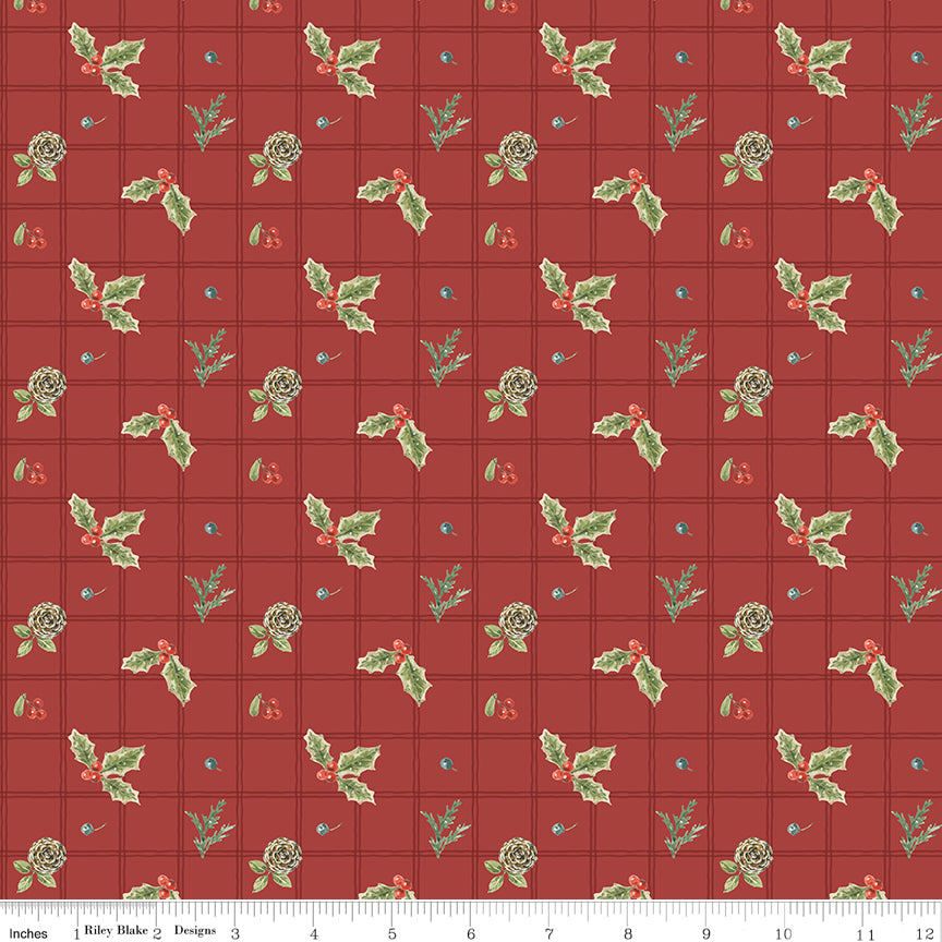 Holiday Spirit Green Holly Yardage by Lisa Audit for Riley Blake Designs