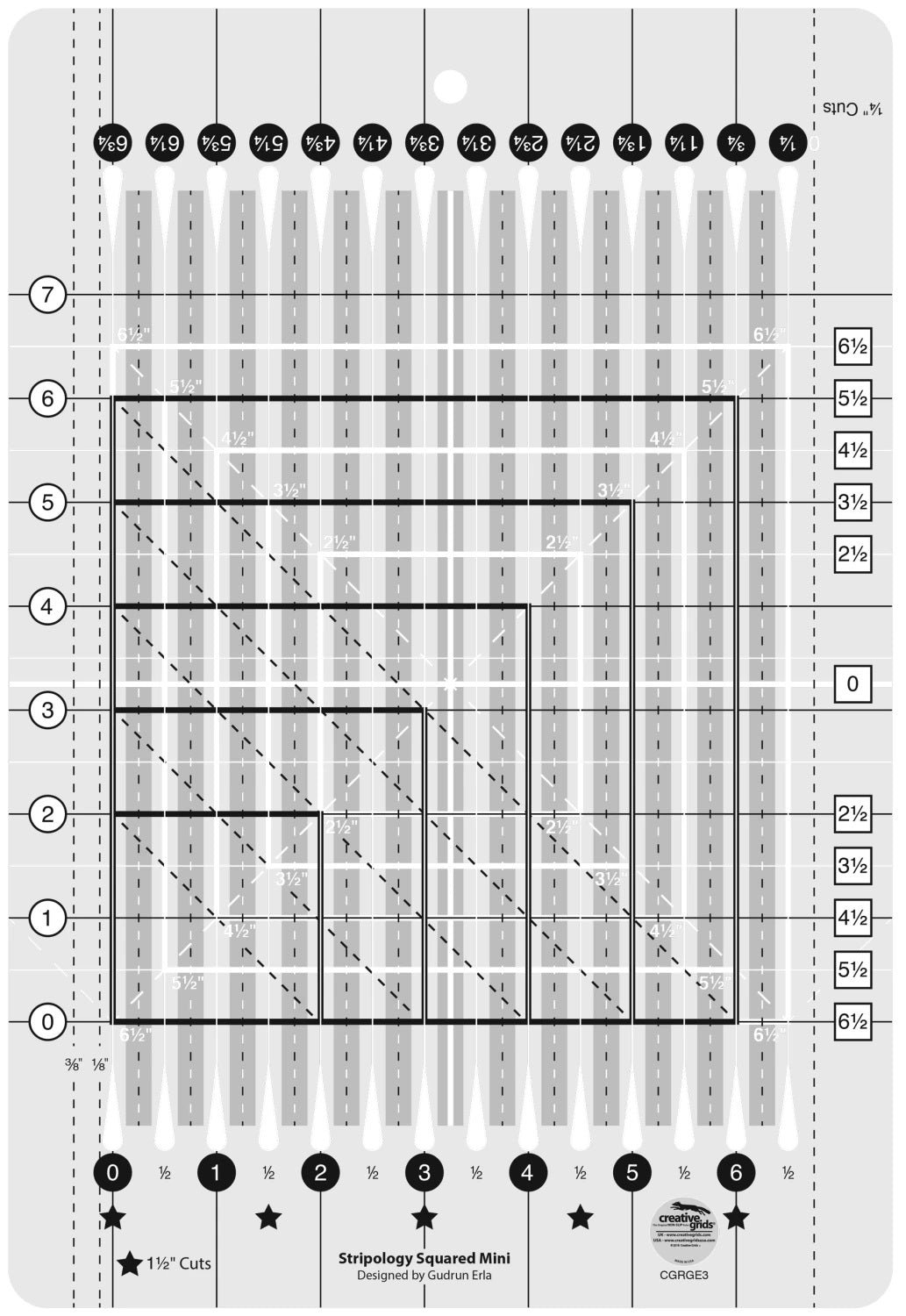 Stripology Creative Grids Quilt Ruler Mini by Gudrun Erla