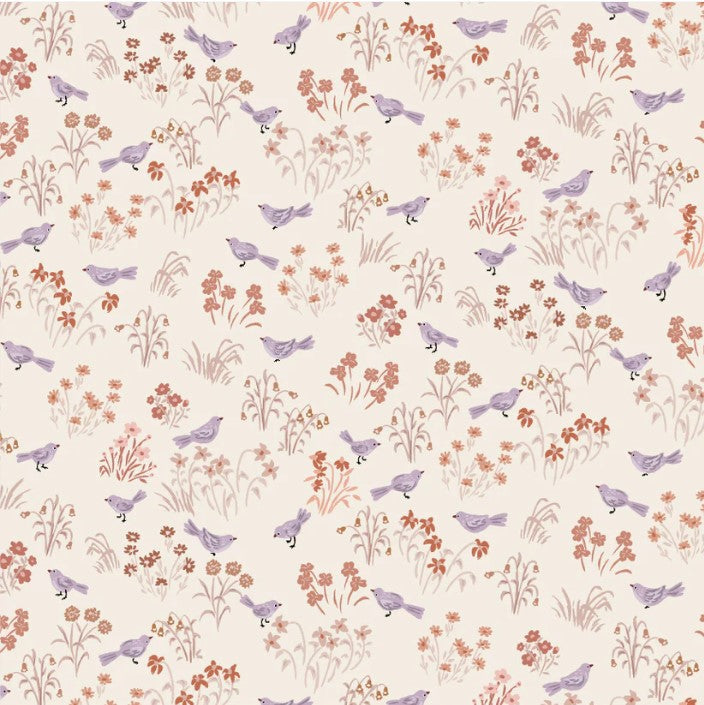 My Darling Deer Wheat Little Bird Yardage by Michal Marko for Poppie Cotton Fabrics