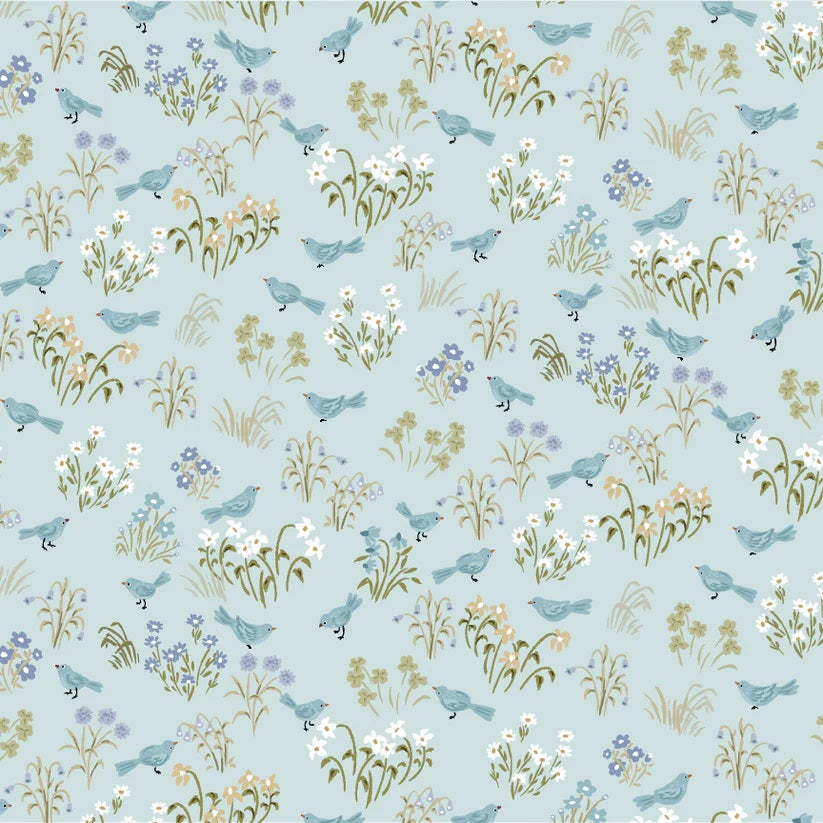 My Darling Deer Sky Little Bird Yardage by Michal Marko for Poppie Cotton Fabrics