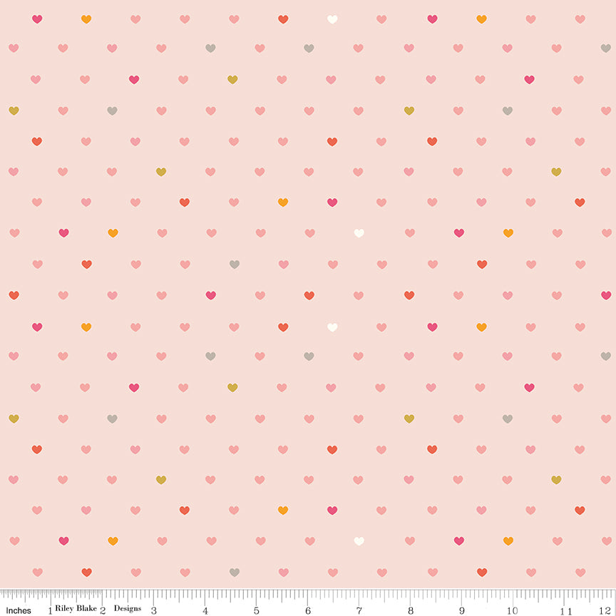 Designer Flannel Blush Meadow Serendipity 2 Hearts Yardage by RBD Designers for Riley Blake Designs