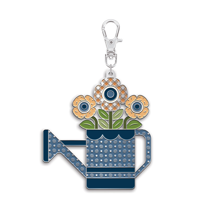 Denim & Daisy Watering Can Enamel Happy Charm by Lori Holt