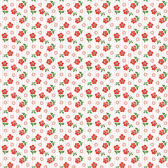 Flower Market Red Sugar Petals Yardage by Elea Lutz for Poppie Cotton Fabrics