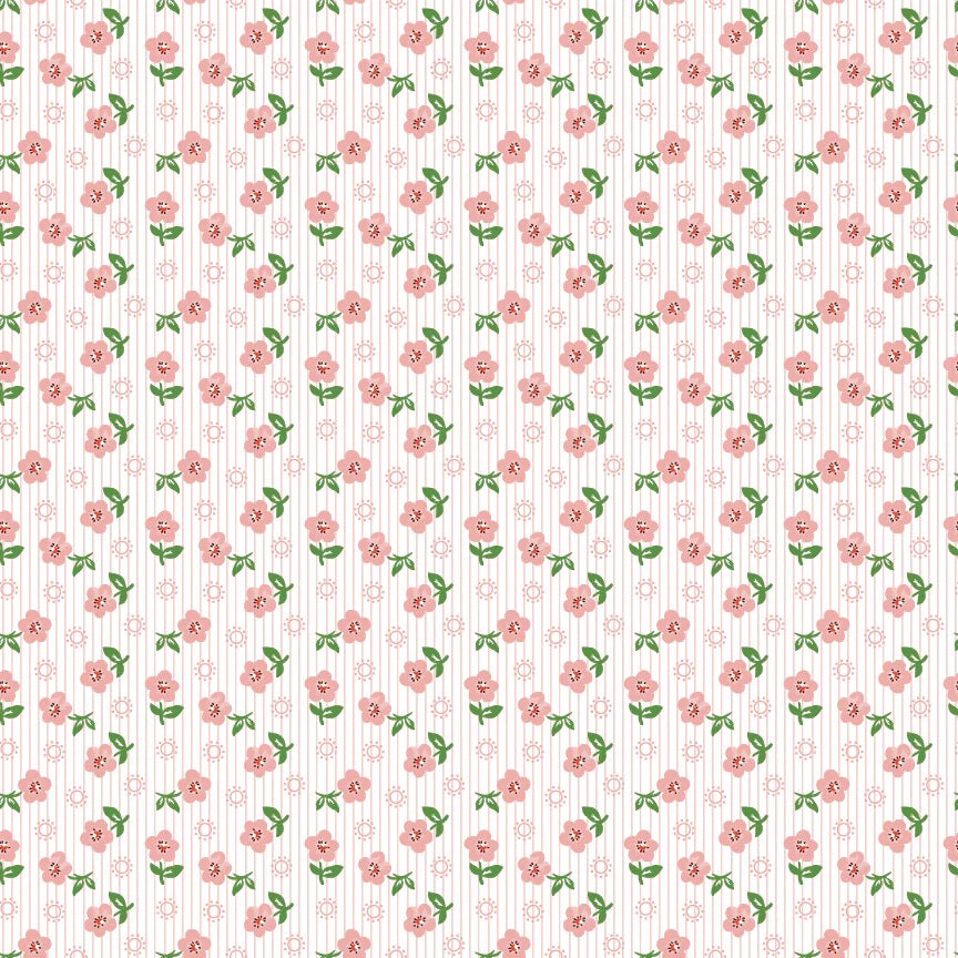 Flower Market Pink Sugar Petals Yardage by Elea Lutz for Poppie Cotton Fabrics