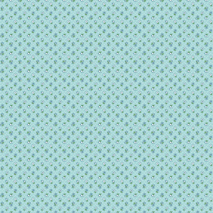 Flower Market Blue Flower Freckles Yardage by Elea Lutz for Poppie Cotton Fabrics