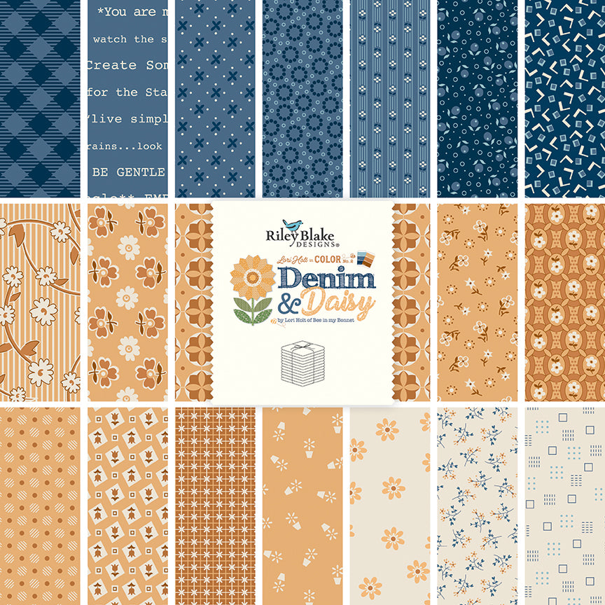 Denim & Daisy Fat Quarter Bundle by Lori Holt for Riley Blake Designs