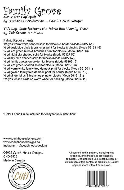 Family Grove Quilt Pattern by Coach House Designs