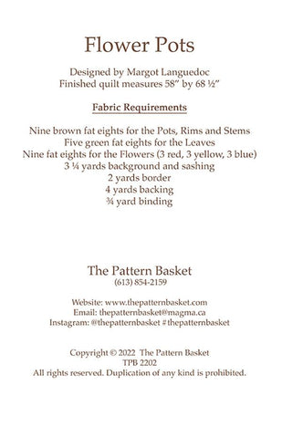 Flower Pots Quilt Pattern by The Pattern Basket