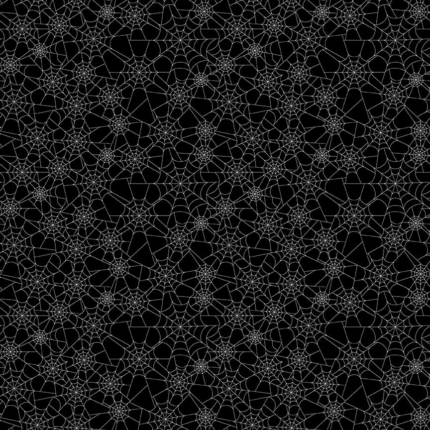Seasonal Basics Black Spider Webs Yardage by Christopher Thompson for Riley Blake Designs