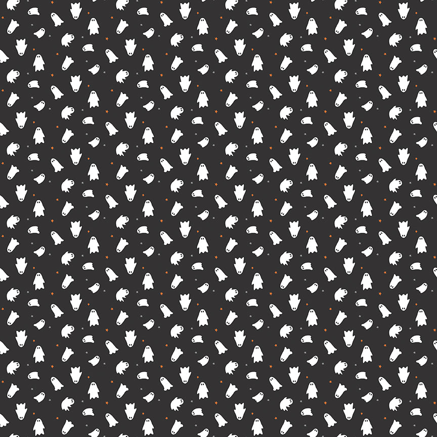 easonal Basics Black Ghosts Yardage by Christopher Thompson for Riley Blake Designs
