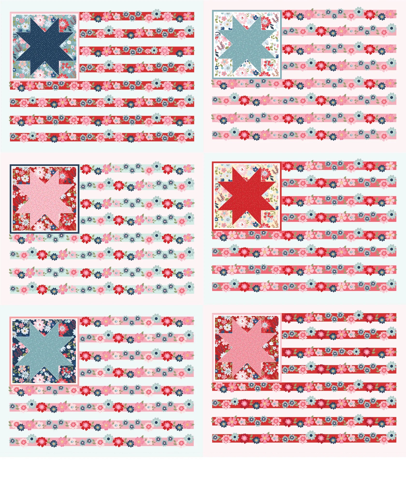 Hip Hip Hooray Liberty Hooray Flag Panel by Lori Woods for Poppie Cotton Fabrics