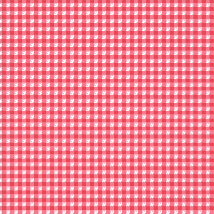 Smitten Chicken Red Check-a-roo Yardage by Lori Woods for Poppie Cotton Fabrics