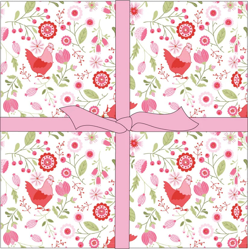 Smitten Chicken 10" Precuts by Lori Woods for Poppie Cotton Fabrics