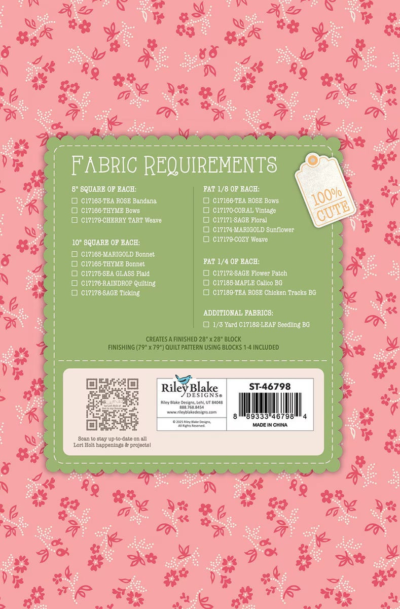 Farmer's Daughter Summer Barn Quilt Seeds Pattern by Lori Holt of Bee in my Bonnet