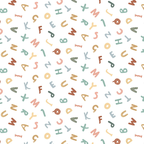 Alphabet City White Easy As ABC Yardage by Dear Stella for Benartex