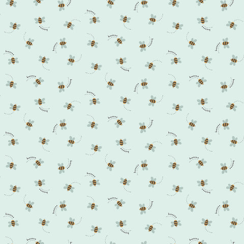 Alphabet City Fog Buzzy Bees Yardage by Dear Stella for Benartex