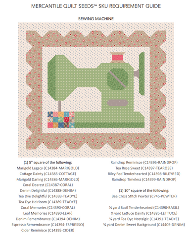 Mercantile Sewing Machine Quilt Seeds Pattern by Lori Holt of Bee in my Bonnet