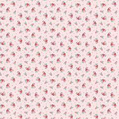 Frost And Flurry Pink Berries & Bells Yardage by Sheri McCulley for Poppie Cotton Fabrics