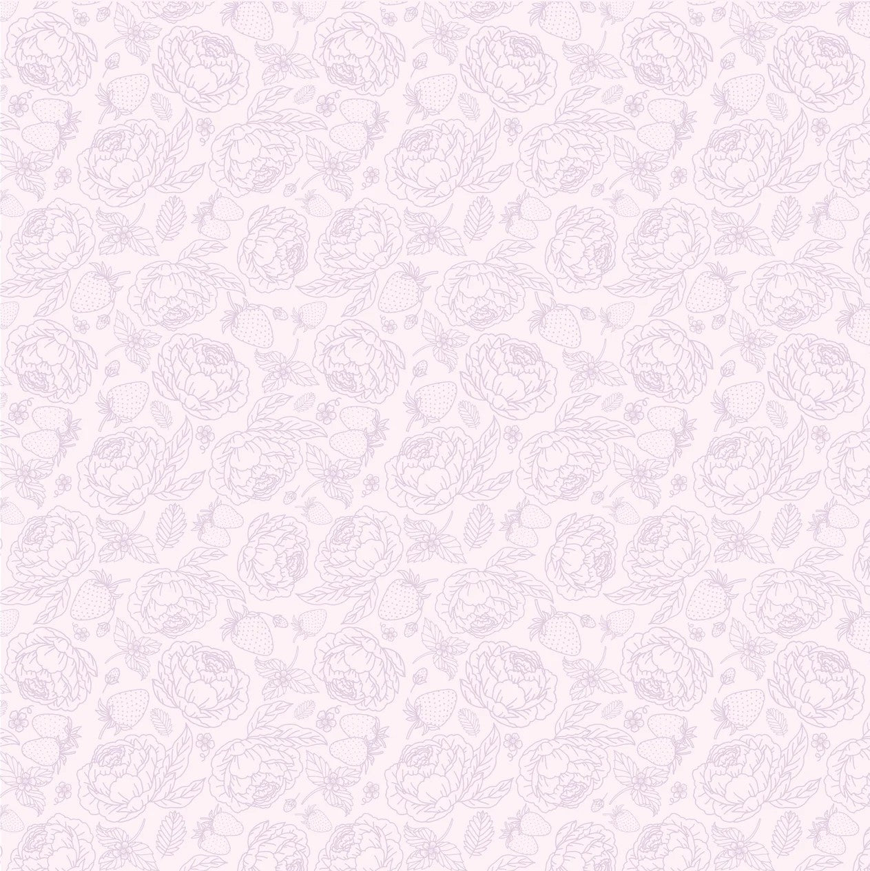 Blooms and Berries Purple Soft Lavender Yardage by Lori Woods for Poppie Cotton Fabrics